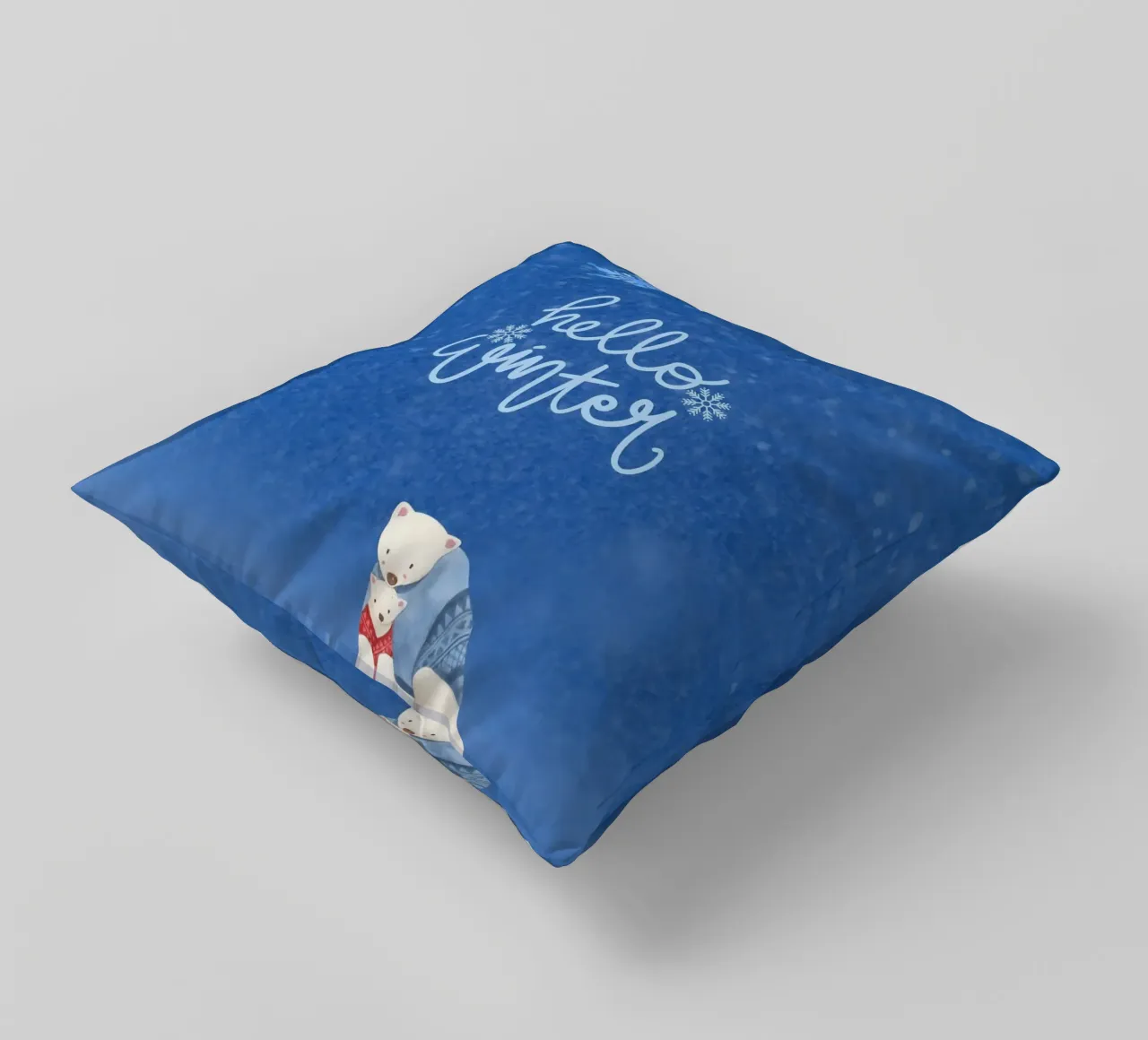 Hello Winter Poster cuscino da ORION