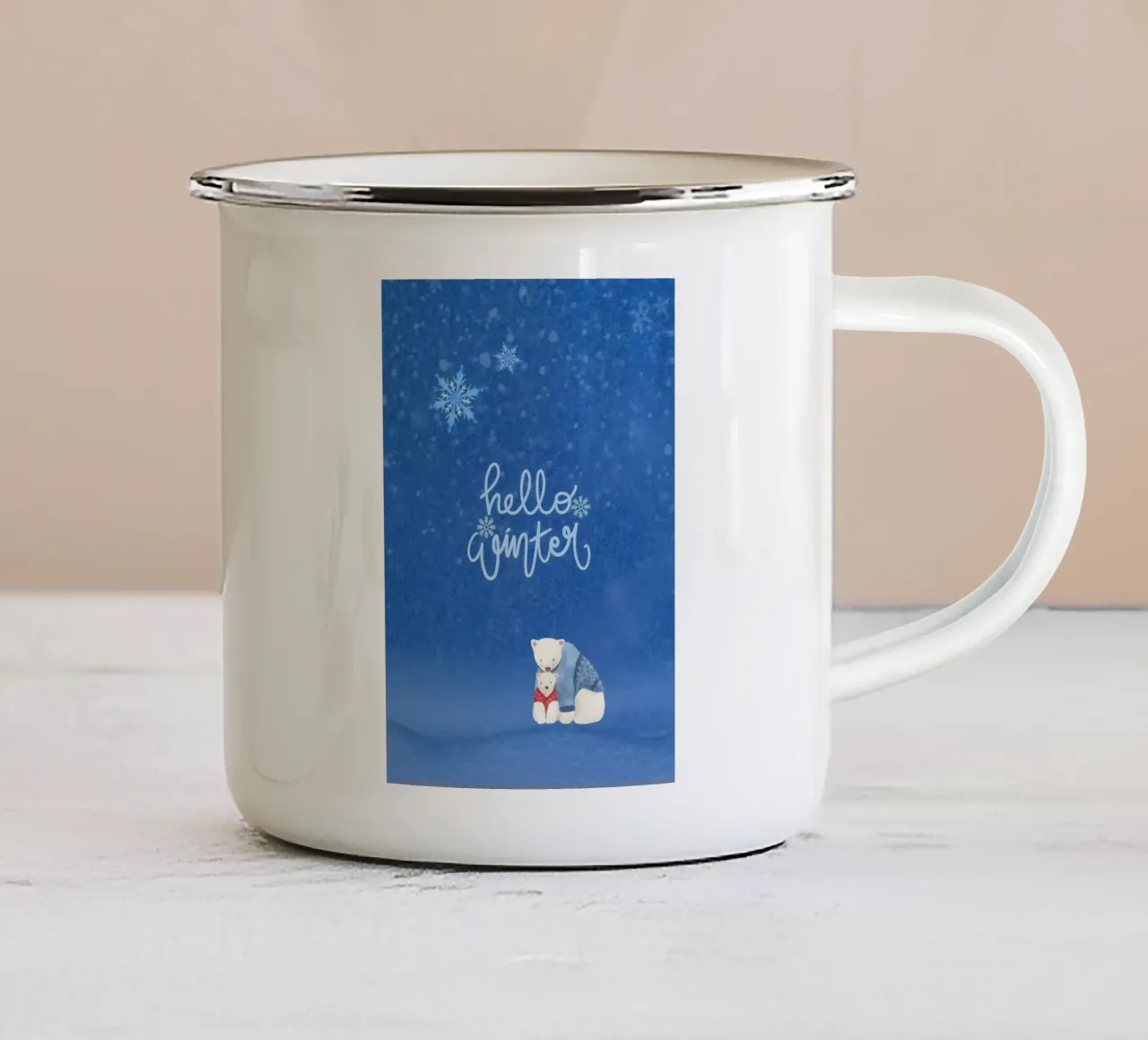 Hello Winter Poster tazza in smalto da ORION