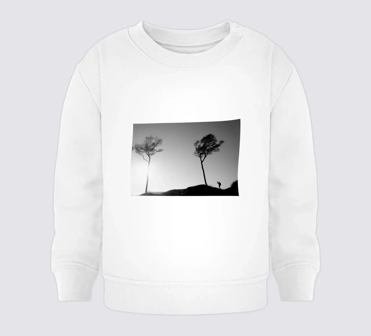 The photographer and the tree baby sweatshirt by Fjöllart