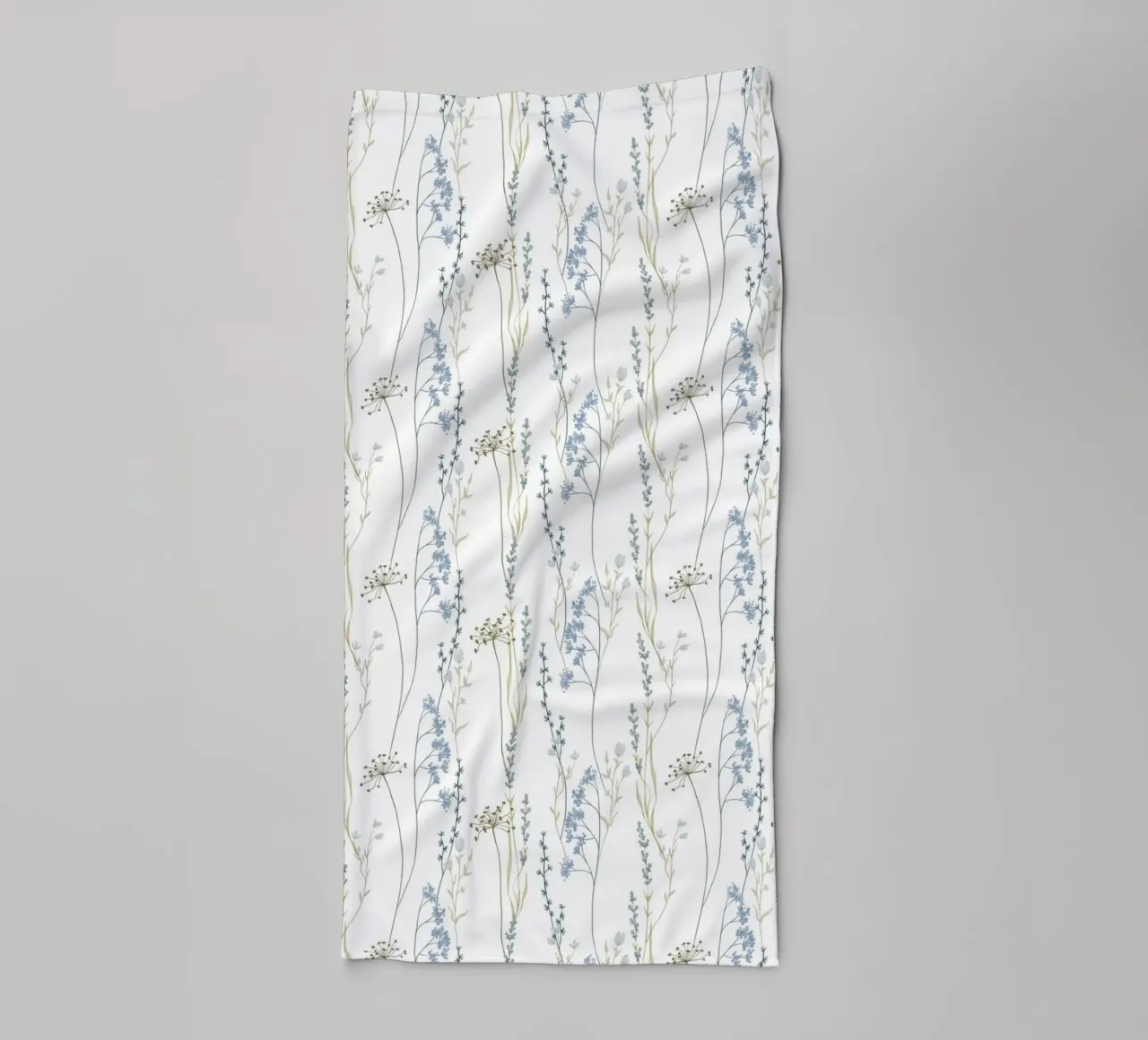 Delicate pattern of flowers and plants towel by The joy of home