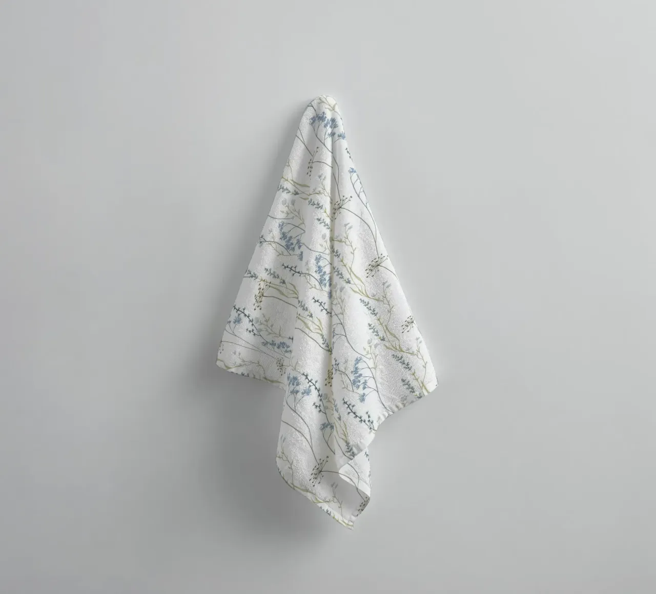 Delicate pattern of flowers and plants towel by The joy of home