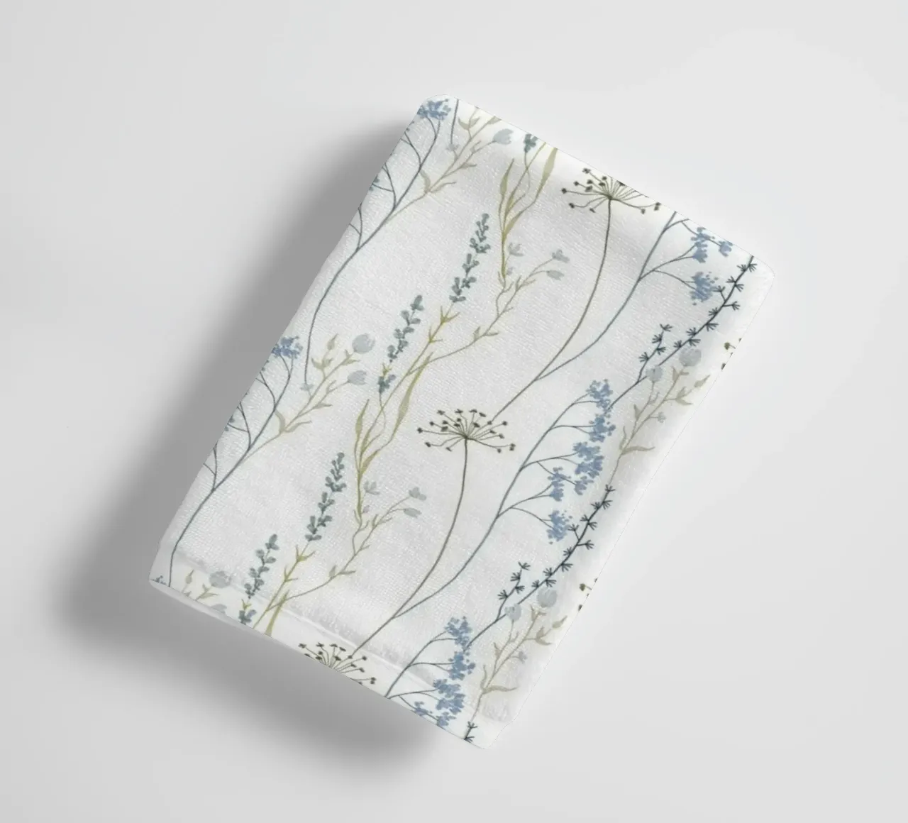 Delicate pattern of flowers and plants towel by The joy of home