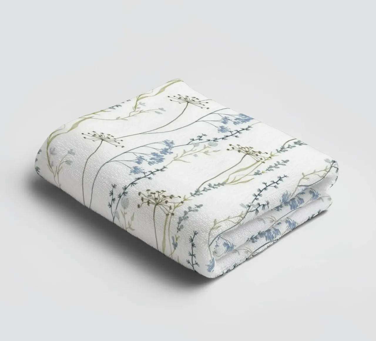 Delicate pattern of flowers and plants towel by The joy of home