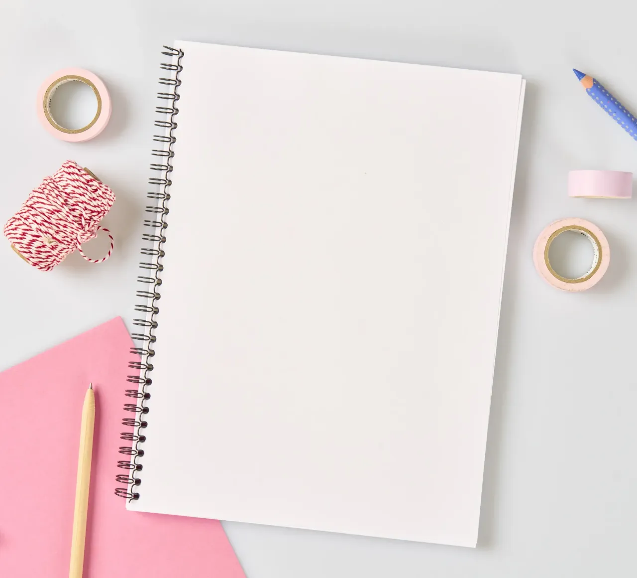Delicate pattern of flowers and plants on a soft background spiral notebook by The joy of home