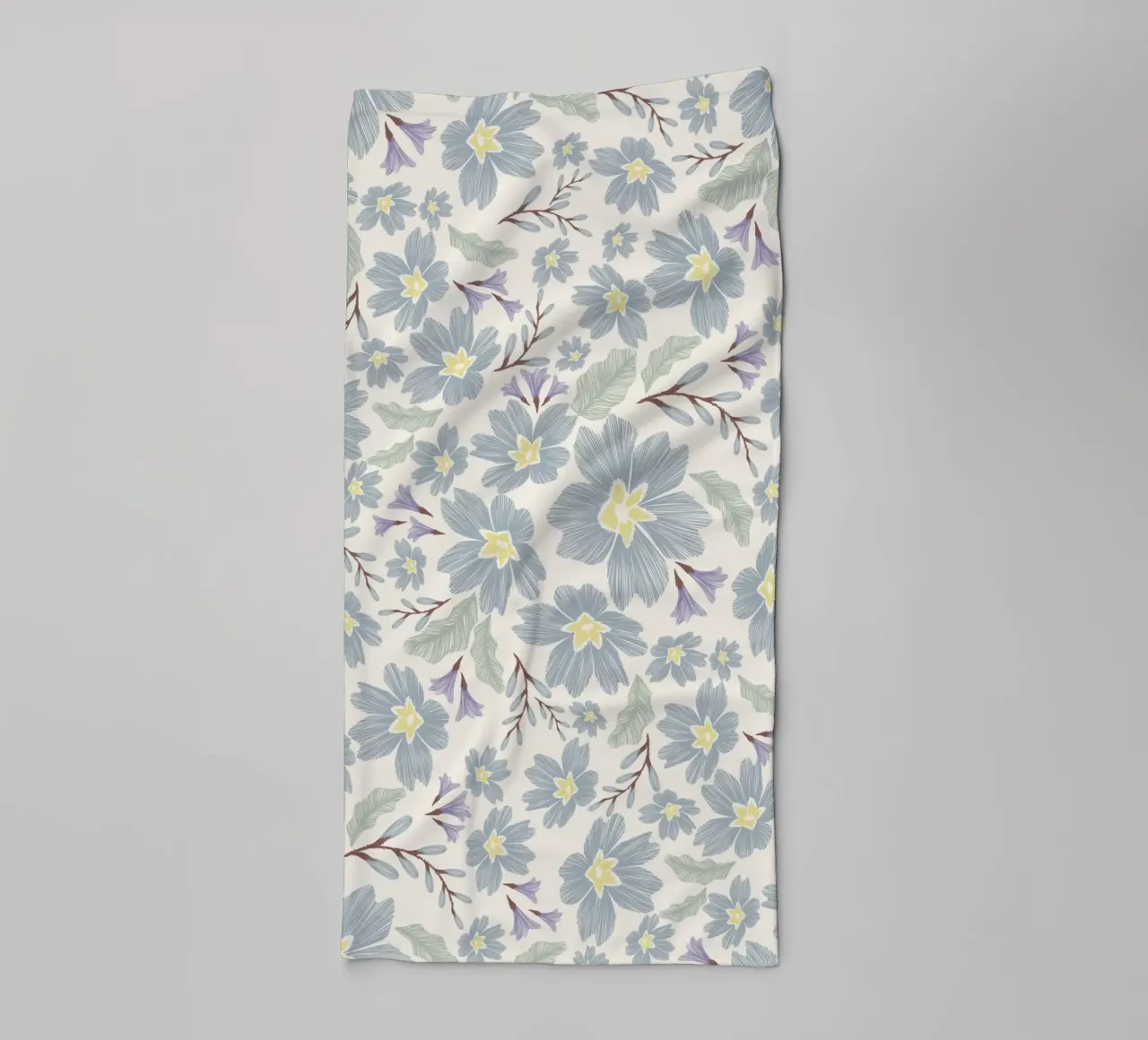 Delicate pattern of flowers and plants on a soft background towel by The joy of home