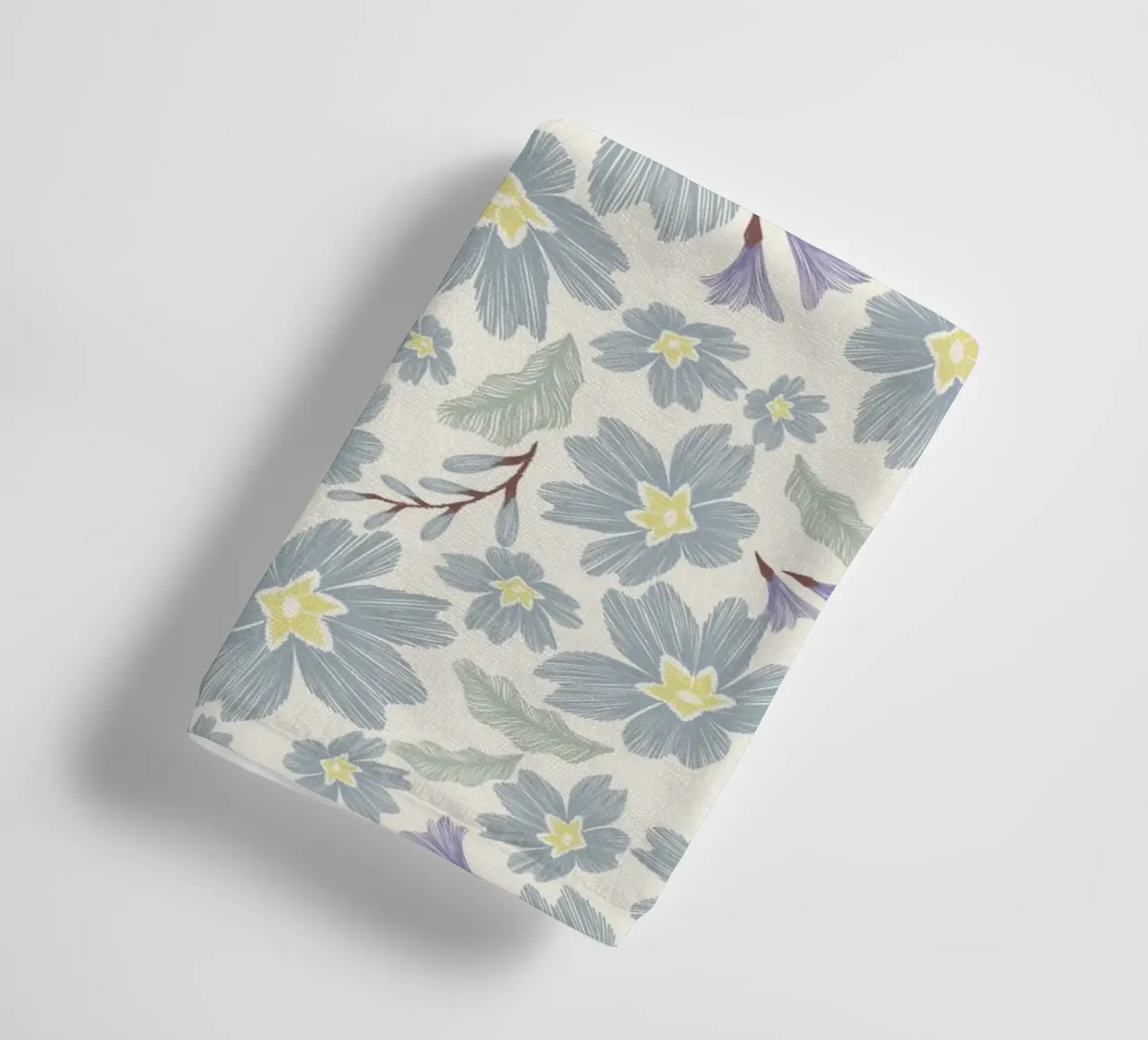 Delicate pattern of flowers and plants on a soft background towel by The joy of home