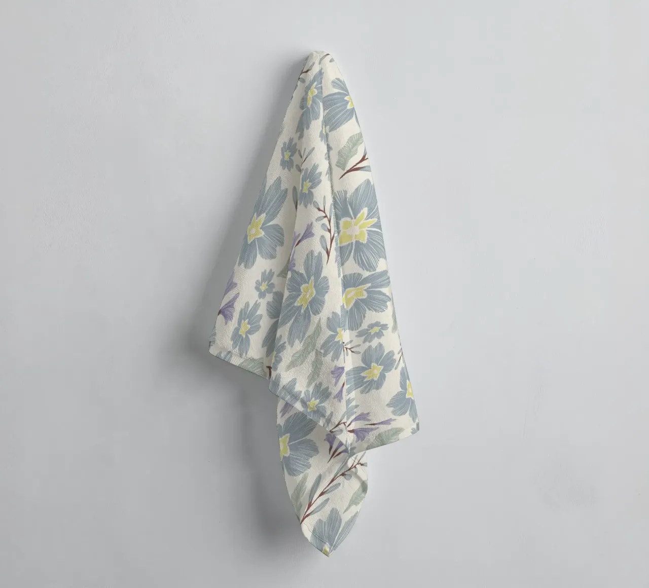 Delicate pattern of flowers and plants on a soft background towel by The joy of home