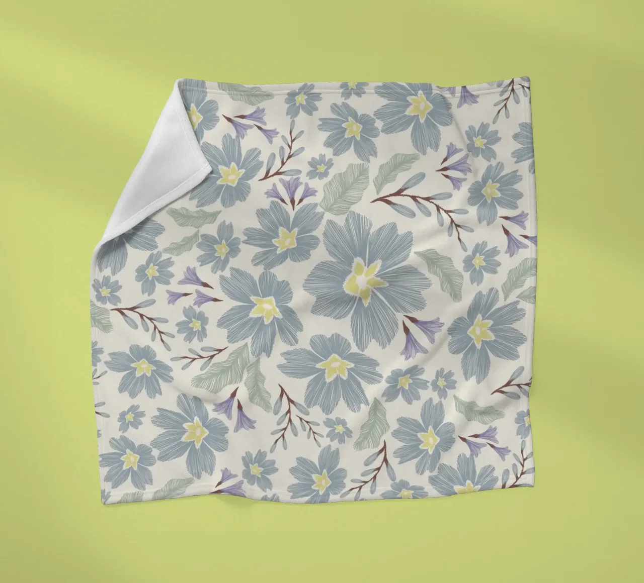 Delicate pattern of flowers and plants on a soft background fleece blanket by The joy of home