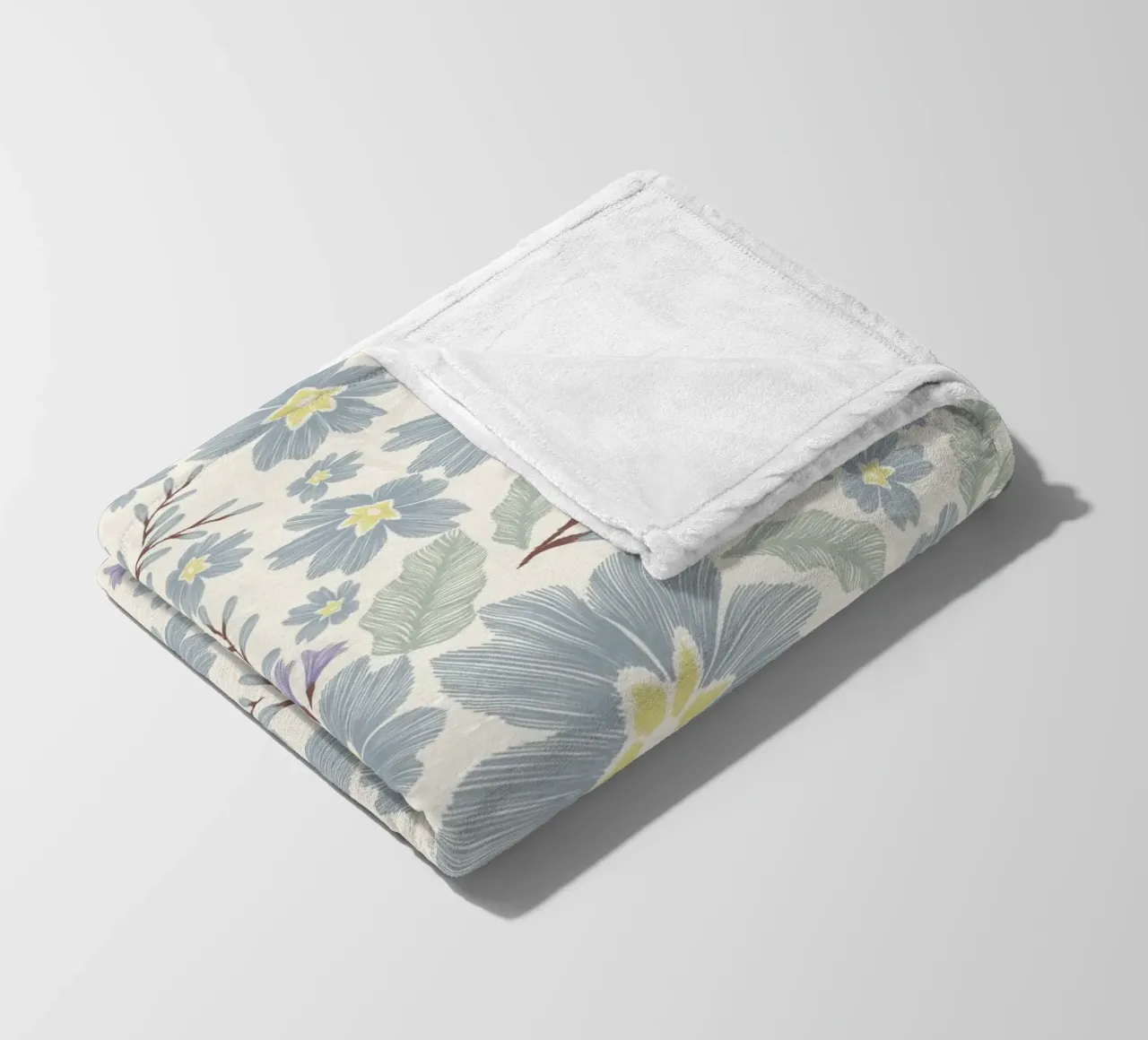 Delicate pattern of flowers and plants on a soft background fleece blanket by The joy of home