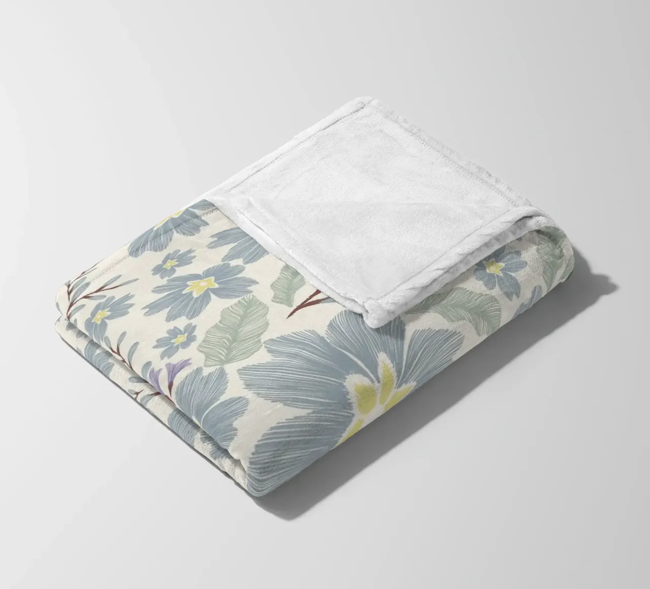 Delicate pattern of flowers and plants on a soft background fleece blanket by The joy of home