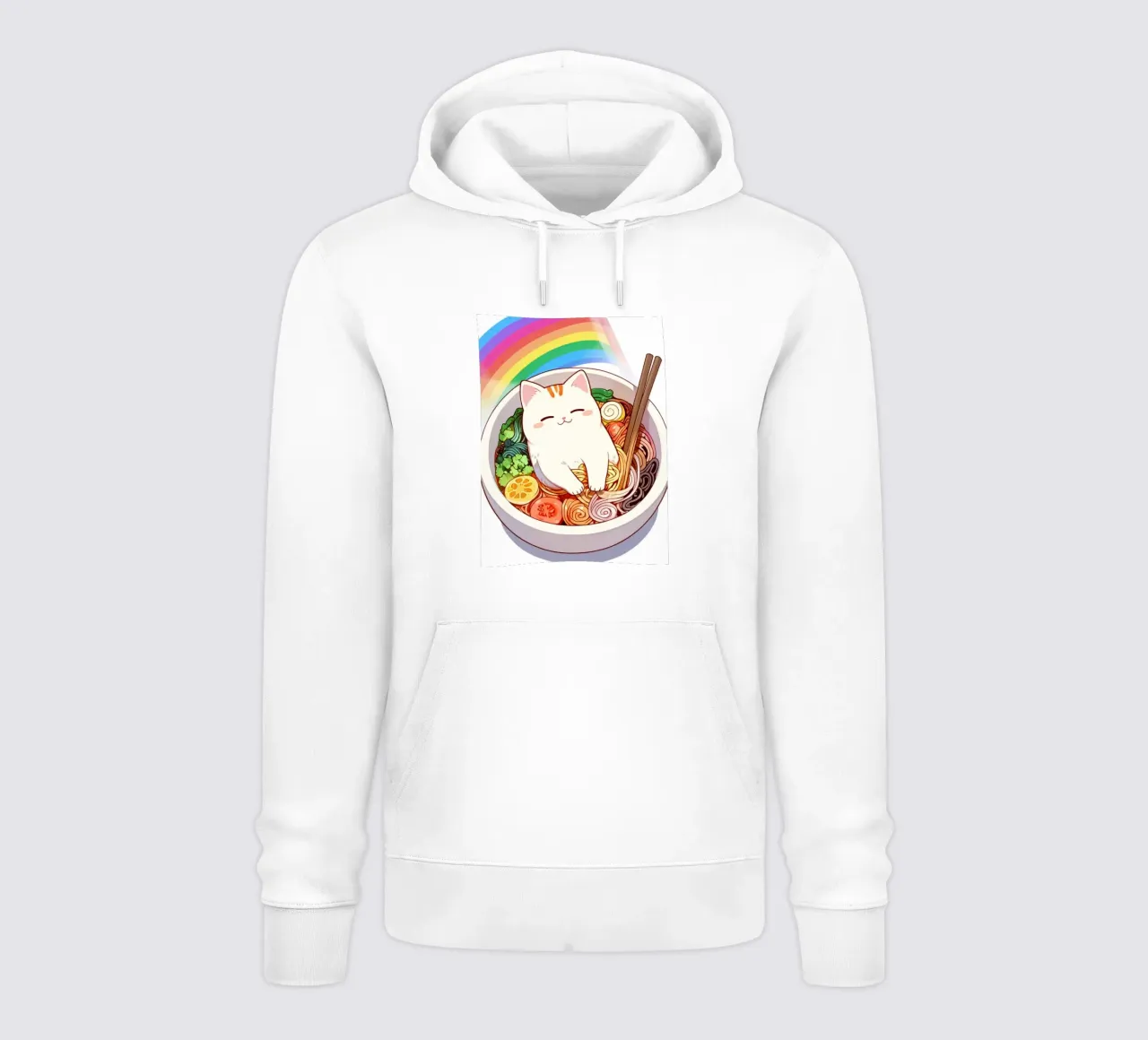 Rainbow Noodles with a Cozy Cat felpa con cappuccio da NEKKI