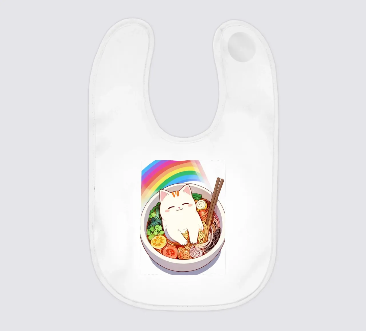 Rainbow Noodles with a Cozy Cat bavaglino da NEKKI