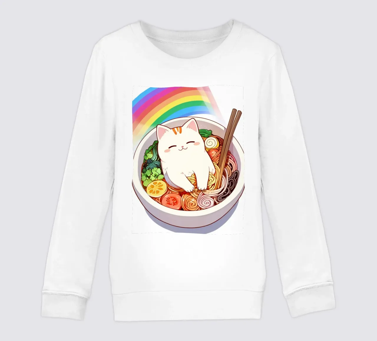 Rainbow Noodles with a Cozy Cat felpa bambino da NEKKI