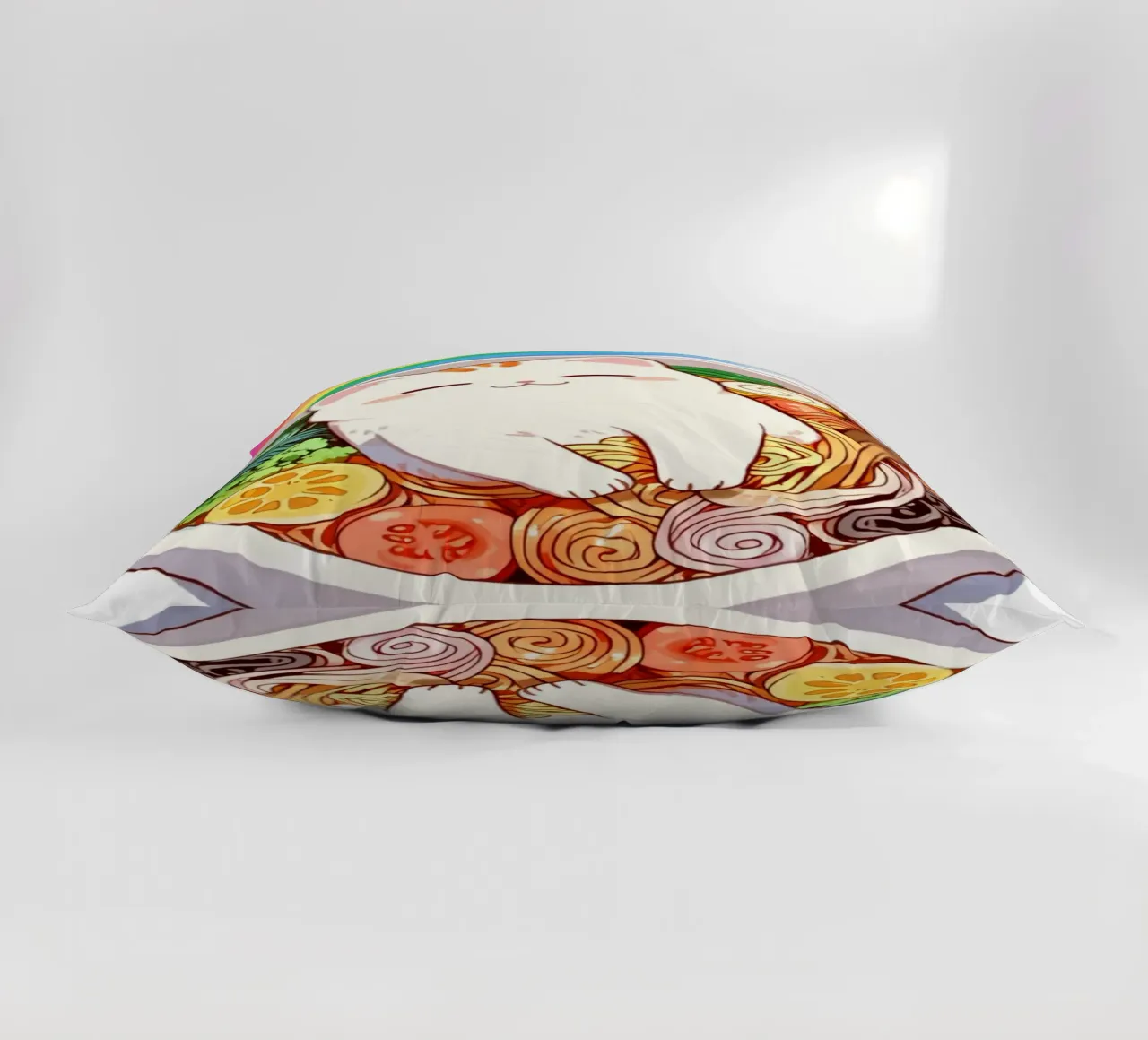 Rainbow Noodles with a Cozy Cat cuscino da NEKKI