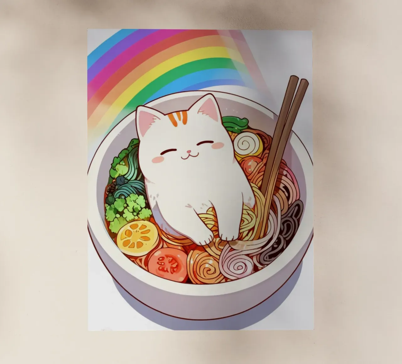 Rainbow Noodles with a Cozy Cat pellicola backlit da NEKKI