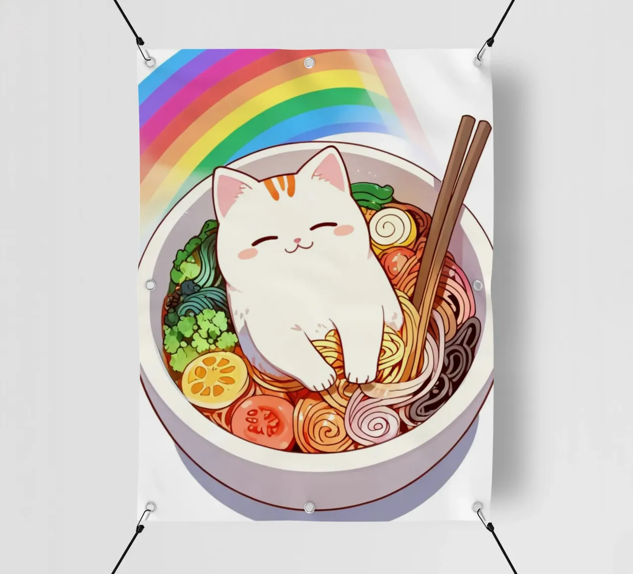 Rainbow Noodles with a Cozy Cat telo in pvc da NEKKI