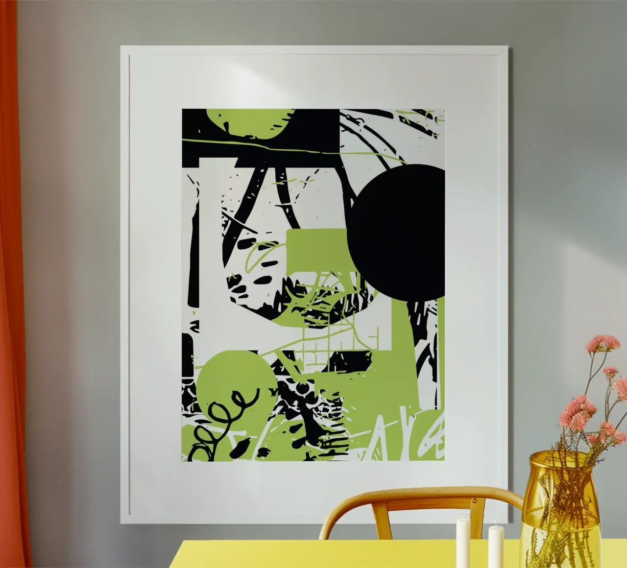 Graffiti Glitch poster con telaio in legno da Kim Hubball Studio