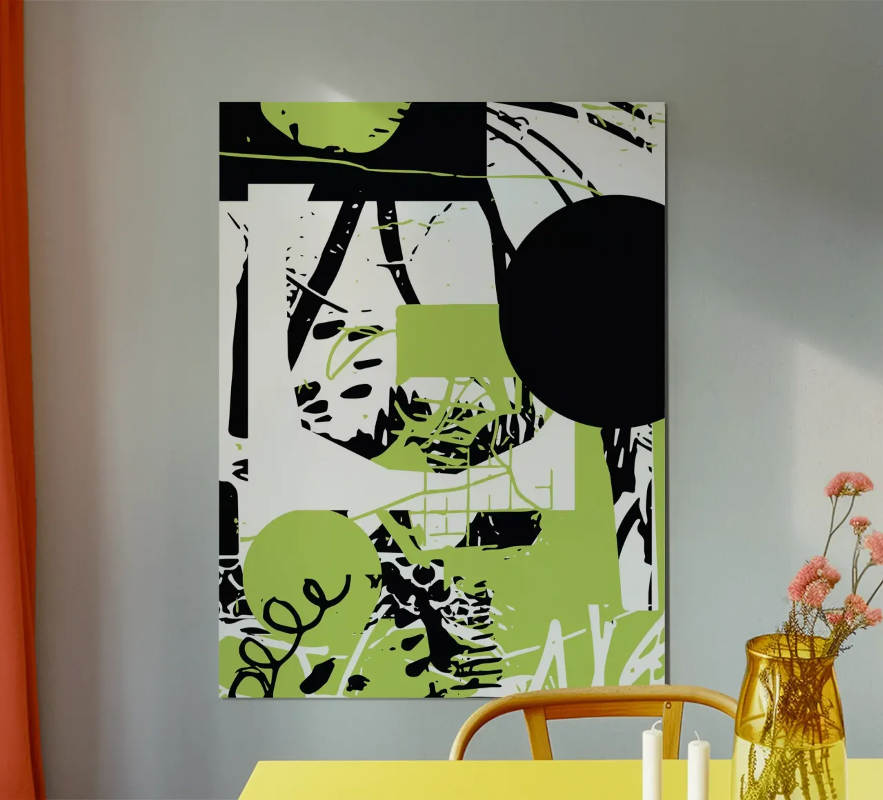 Graffiti Glitch poster con telaio in legno da Kim Hubball Studio