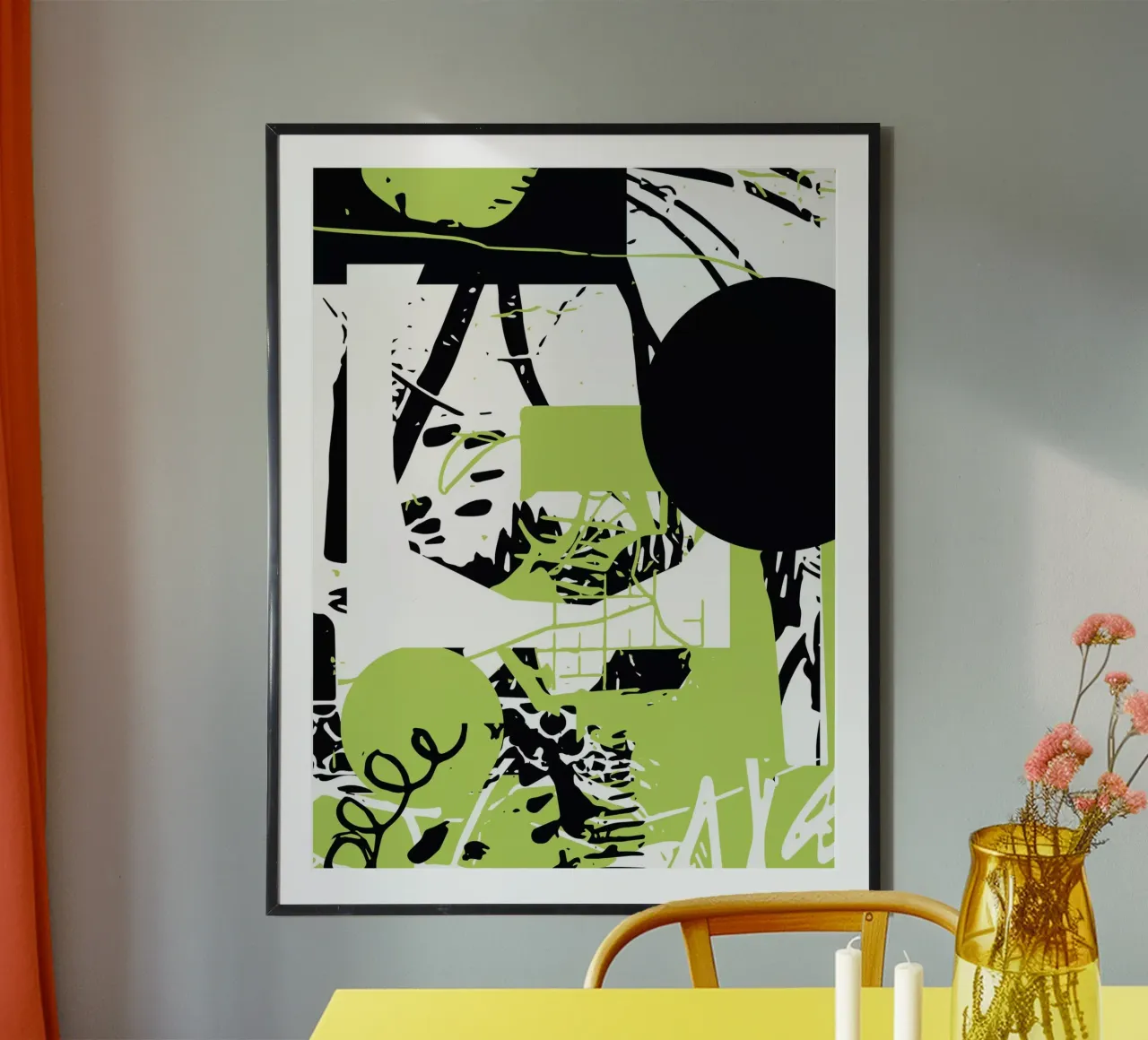 Graffiti Glitch poster con telaio in legno da Kim Hubball Studio