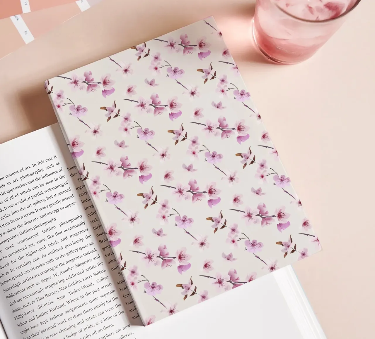 Delicate pattern of flowers and plants notebook by The joy of home