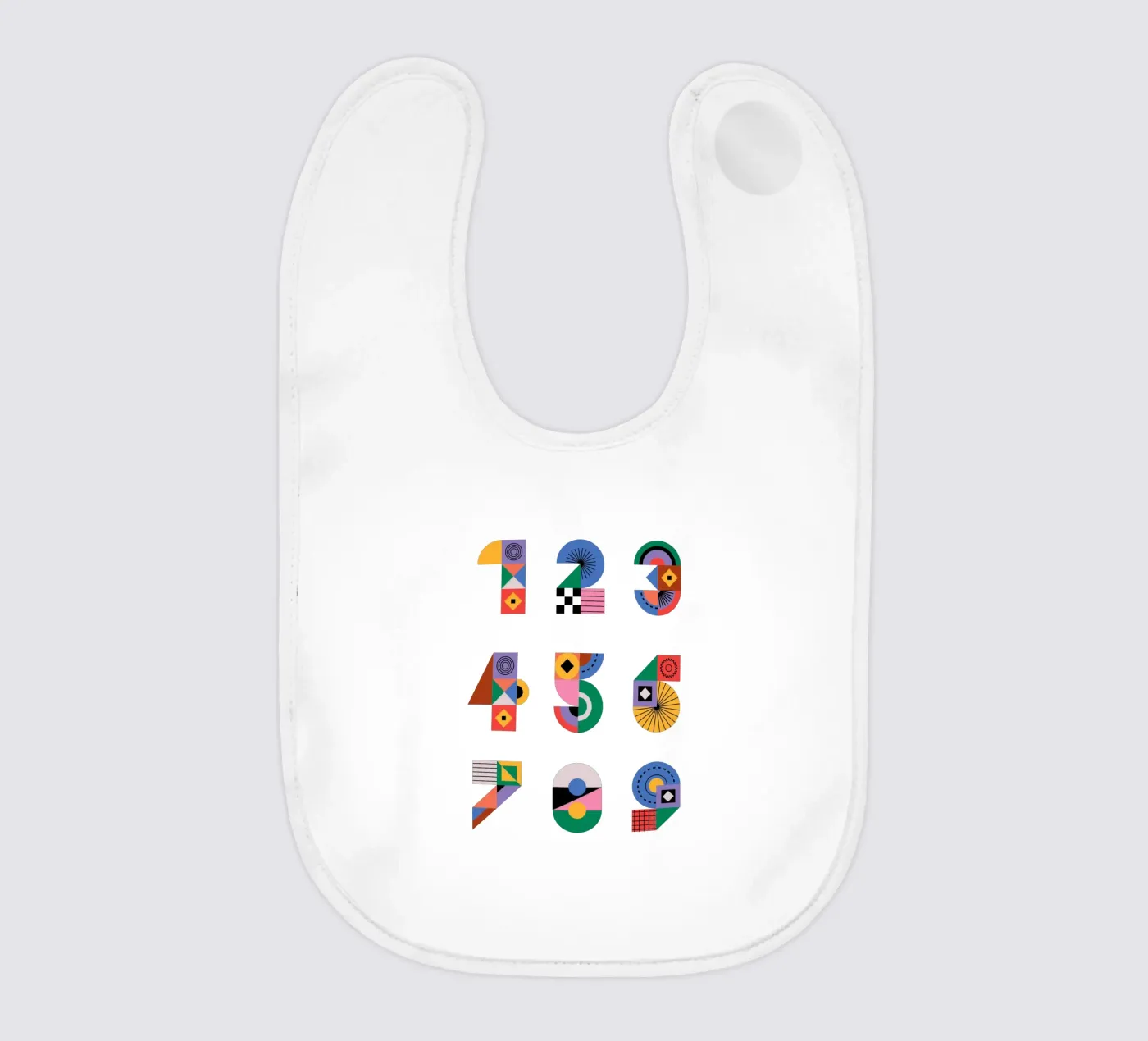 One Two Three baby bib by Tamsen Design