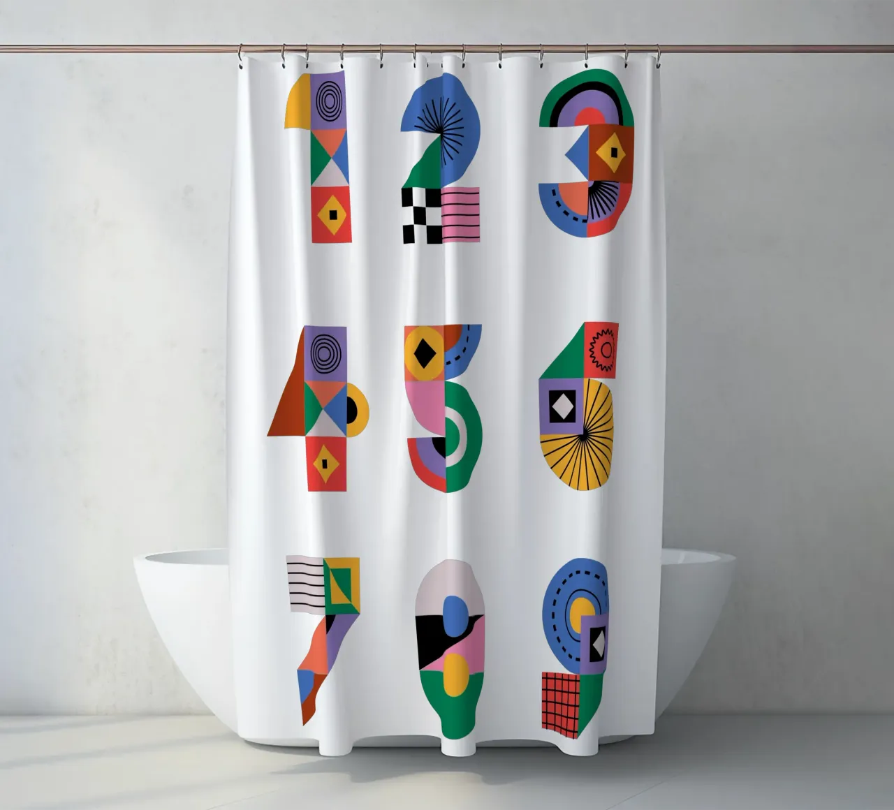 One Two Three tenda da doccia da Tamsen Design