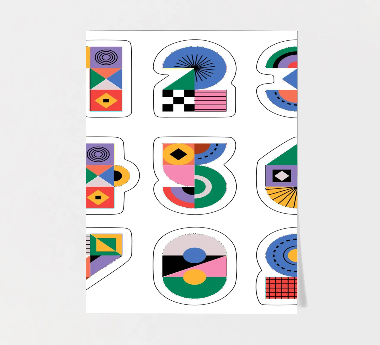 One Two Three sticker sheet by Tamsen Design