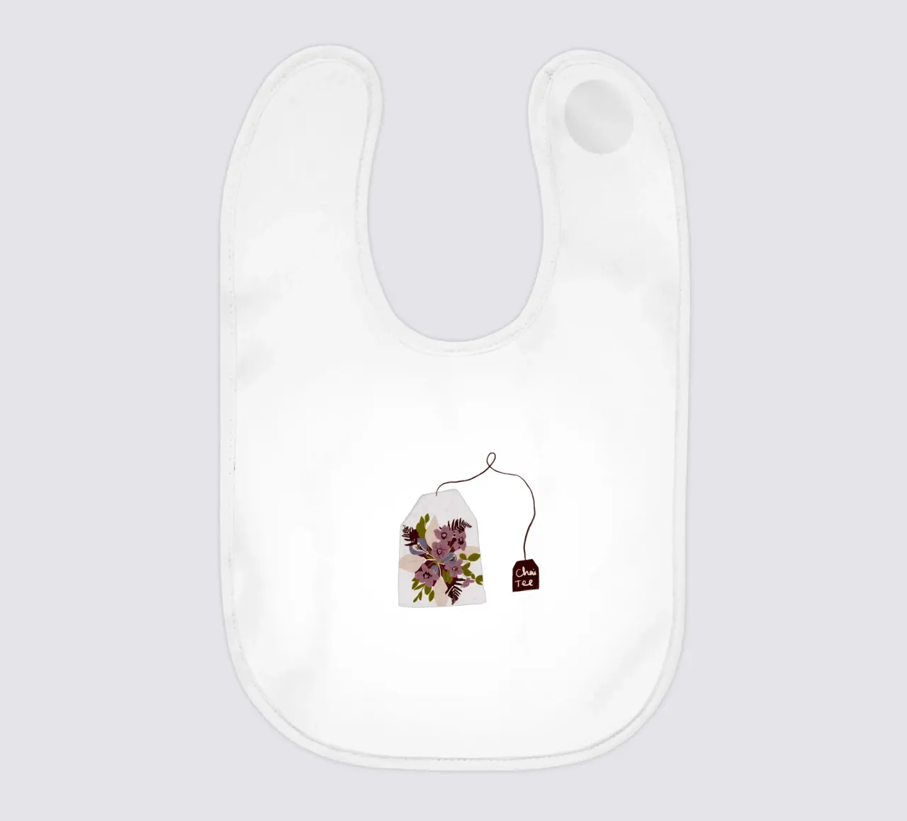 Teebeutel Chai-Tee mit Blumen bavaglino da Sophie Augustin Illustration