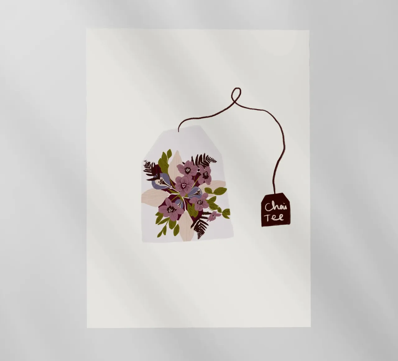 Teebeutel Chai-Tee mit Blumen pellicola backlit da Sophie Augustin Illustration