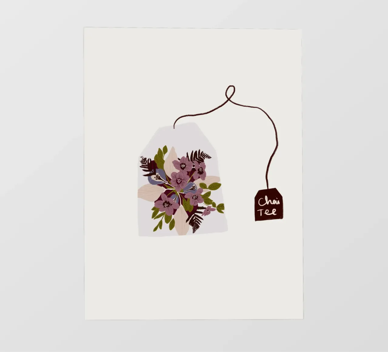 Teebeutel Chai-Tee mit Blumen pellicola backlit da Sophie Augustin Illustration