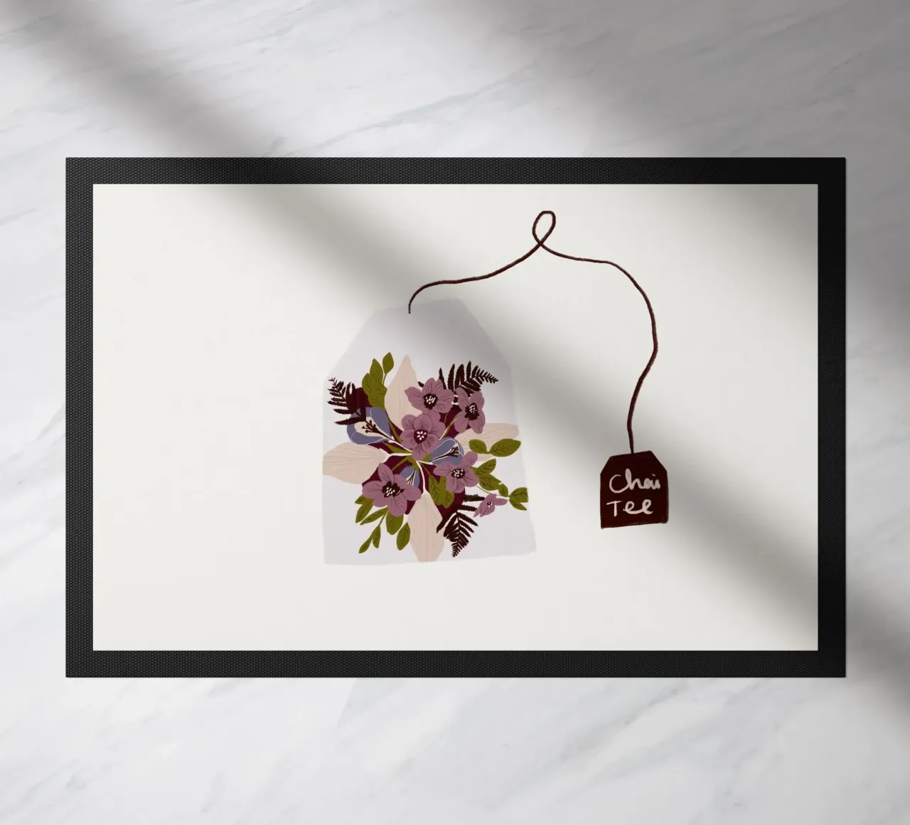 Teebeutel Chai-Tee mit Blumen zerbino da Sophie Augustin Illustration