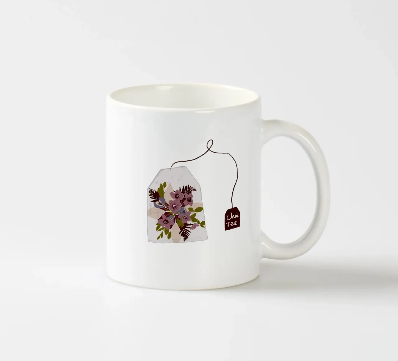 Teebeutel Chai-Tee mit Blumen tazza in ceramica da Sophie Augustin Illustration