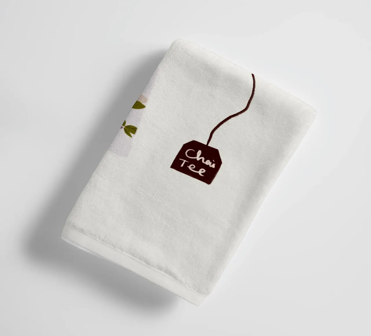 Teebeutel Chai-Tee mit Blumen asciugamano da bagno da Sophie Augustin Illustration