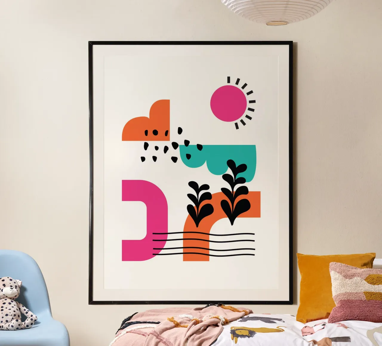 Nature Geometric poster con telaio in plastica da Kim Hubball Studio