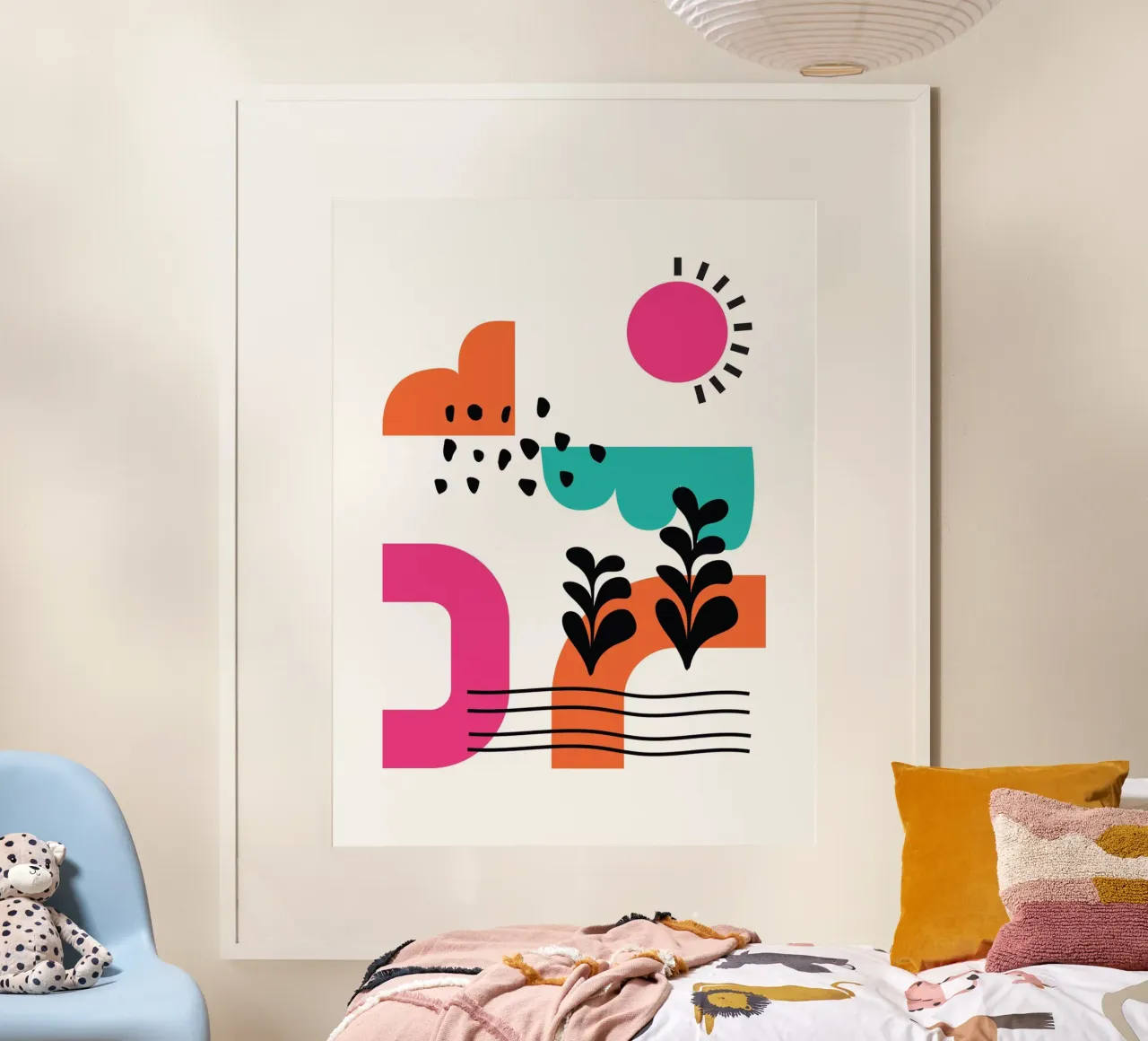 Nature Geometric poster con telaio in plastica da Kim Hubball Studio