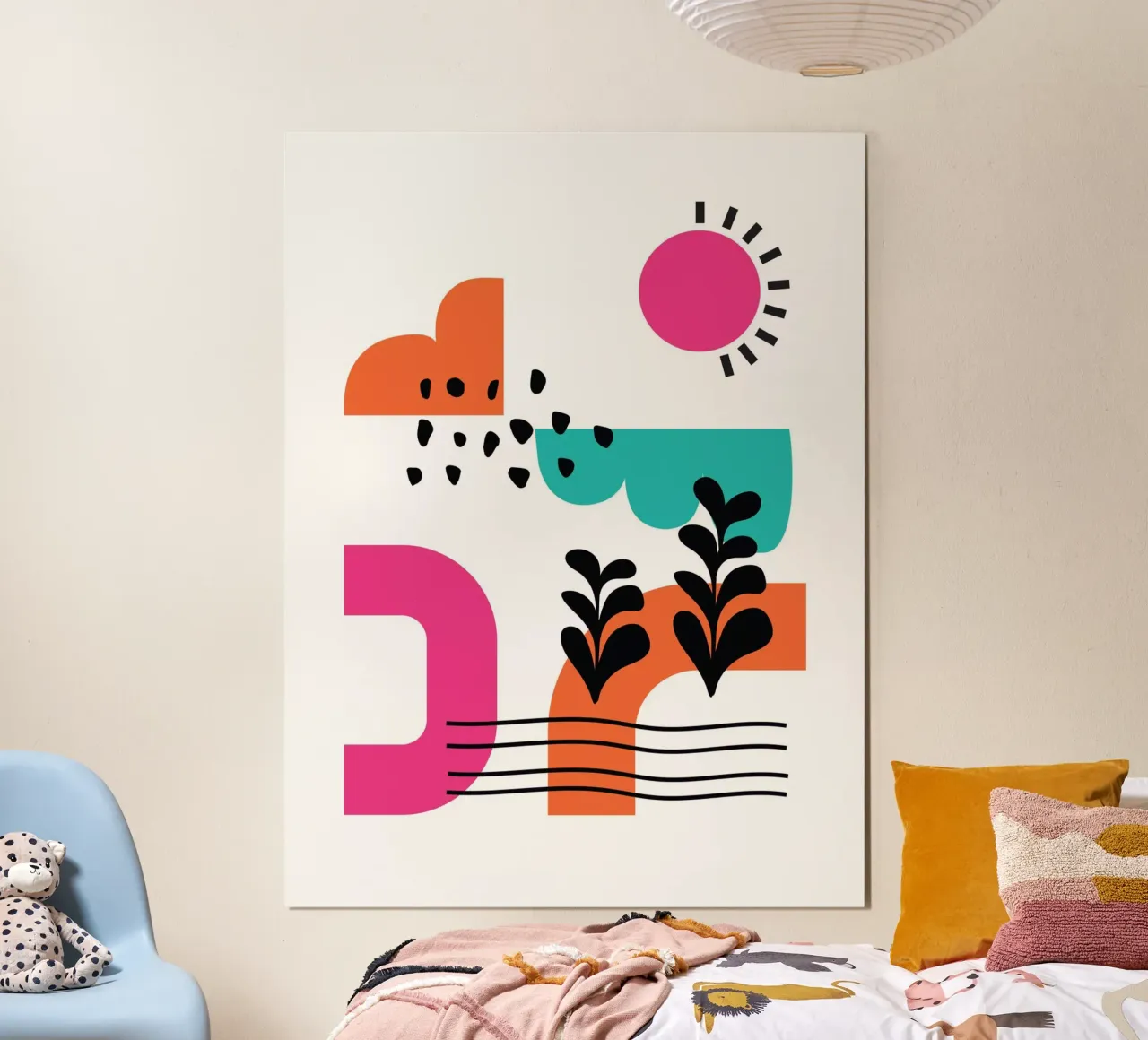 Nature Geometric poster con telaio in plastica da Kim Hubball Studio