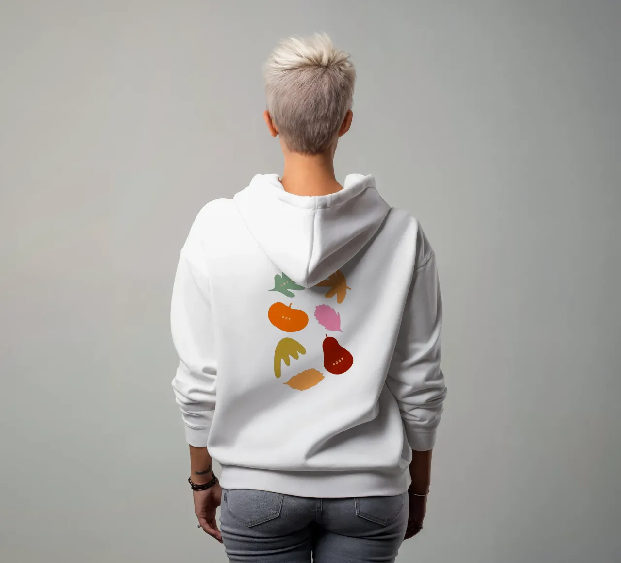 Accogliamoci - Icone autunnali retrò di foglie e raccolto felpa con cappuccio da Dominique Vari