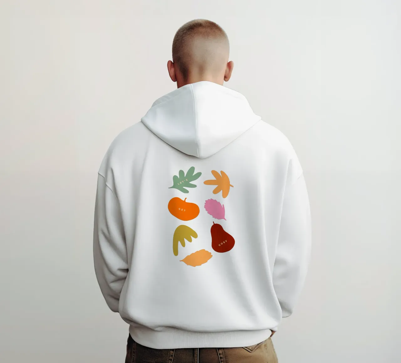 Accogliamoci - Icone autunnali retrò di foglie e raccolto felpa con cappuccio da Dominique Vari