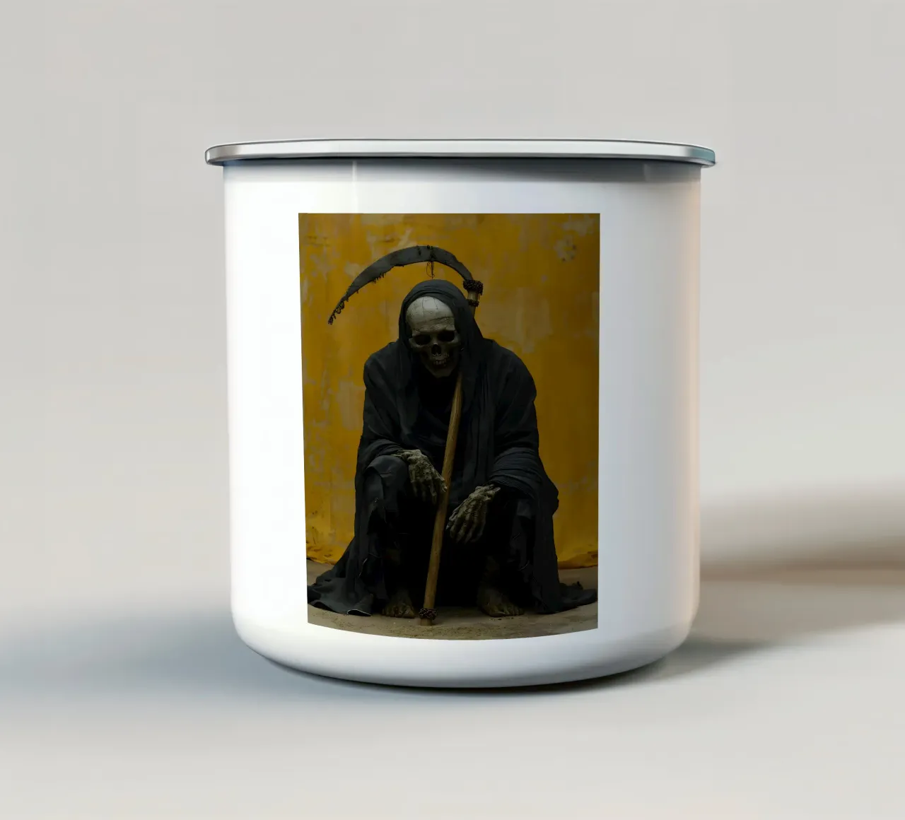 La morte si prende una pausa tazza in smalto da M-Ulrich-Digital Art