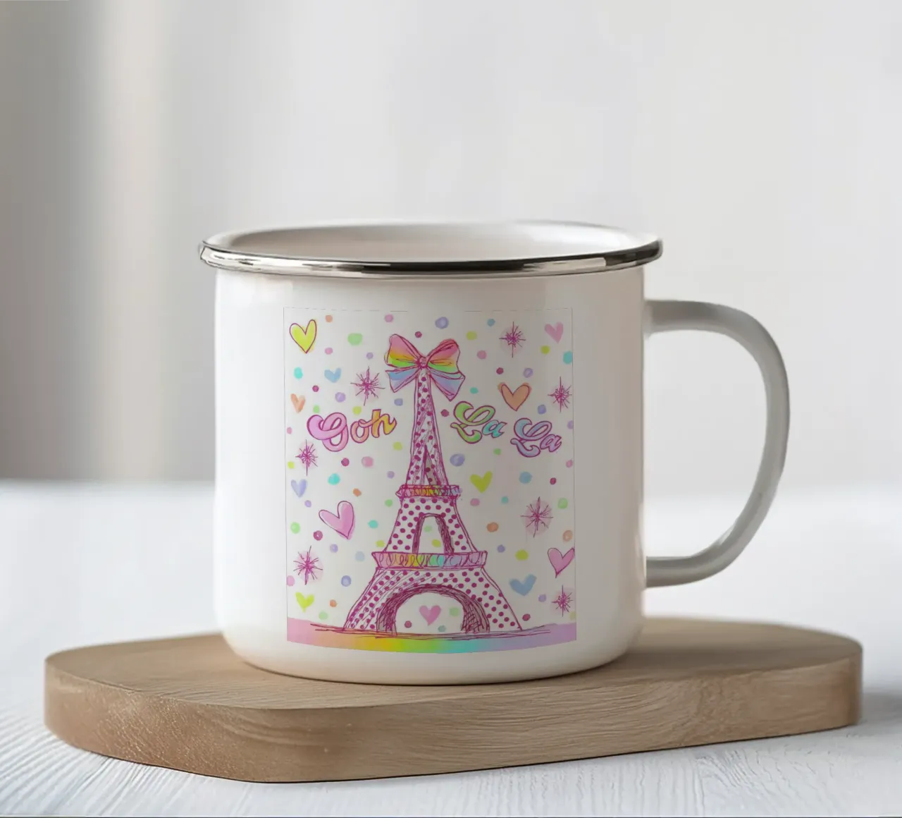 Parigi in rosa tazza in smalto da Jess Stempel
