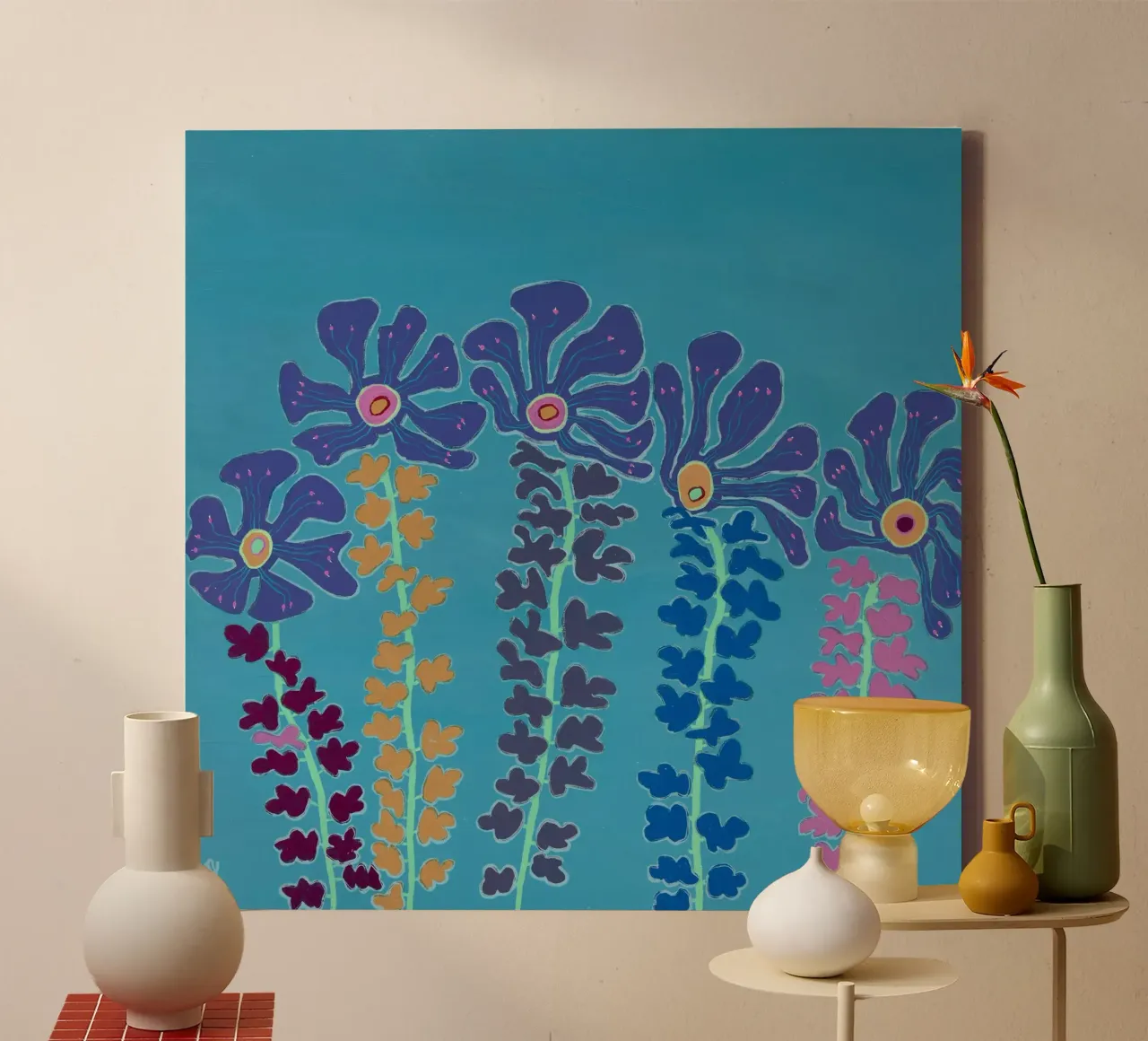 Our Land canvas with Floater frame by Helen Joynson