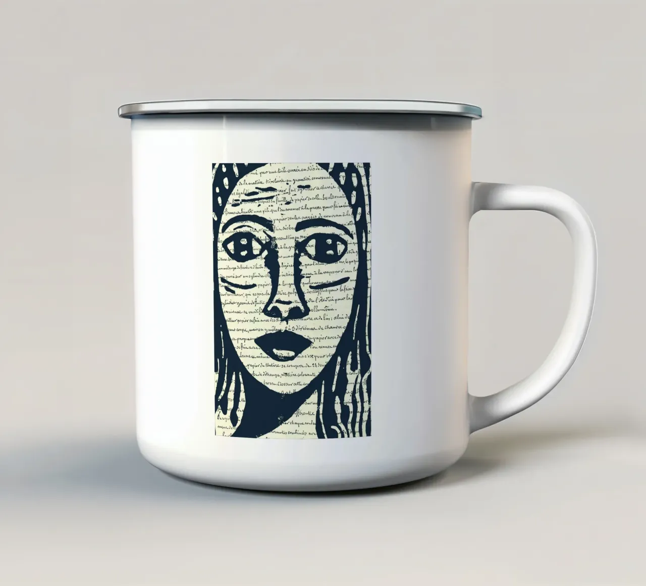 Parole nella pelle tazza in smalto da apoplasticienne