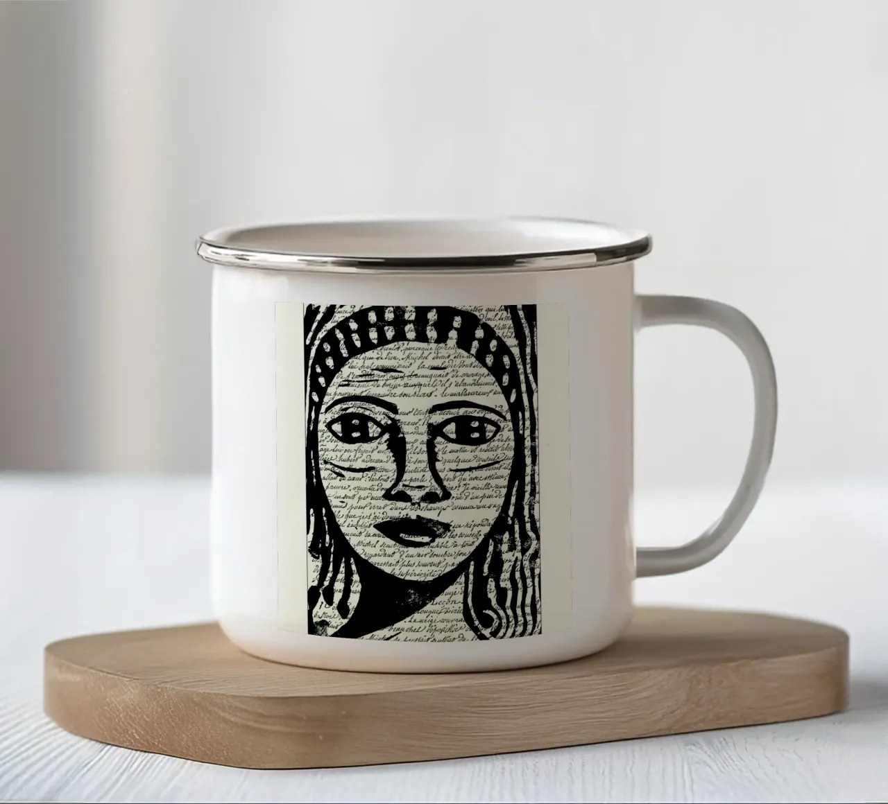 Frammenti di un'anima tazza in smalto da apoplasticienne