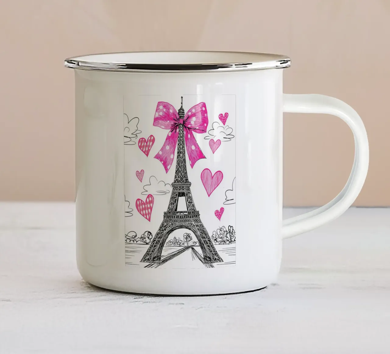 Arco della Torre Eiffel tazza in smalto da Jess Stempel