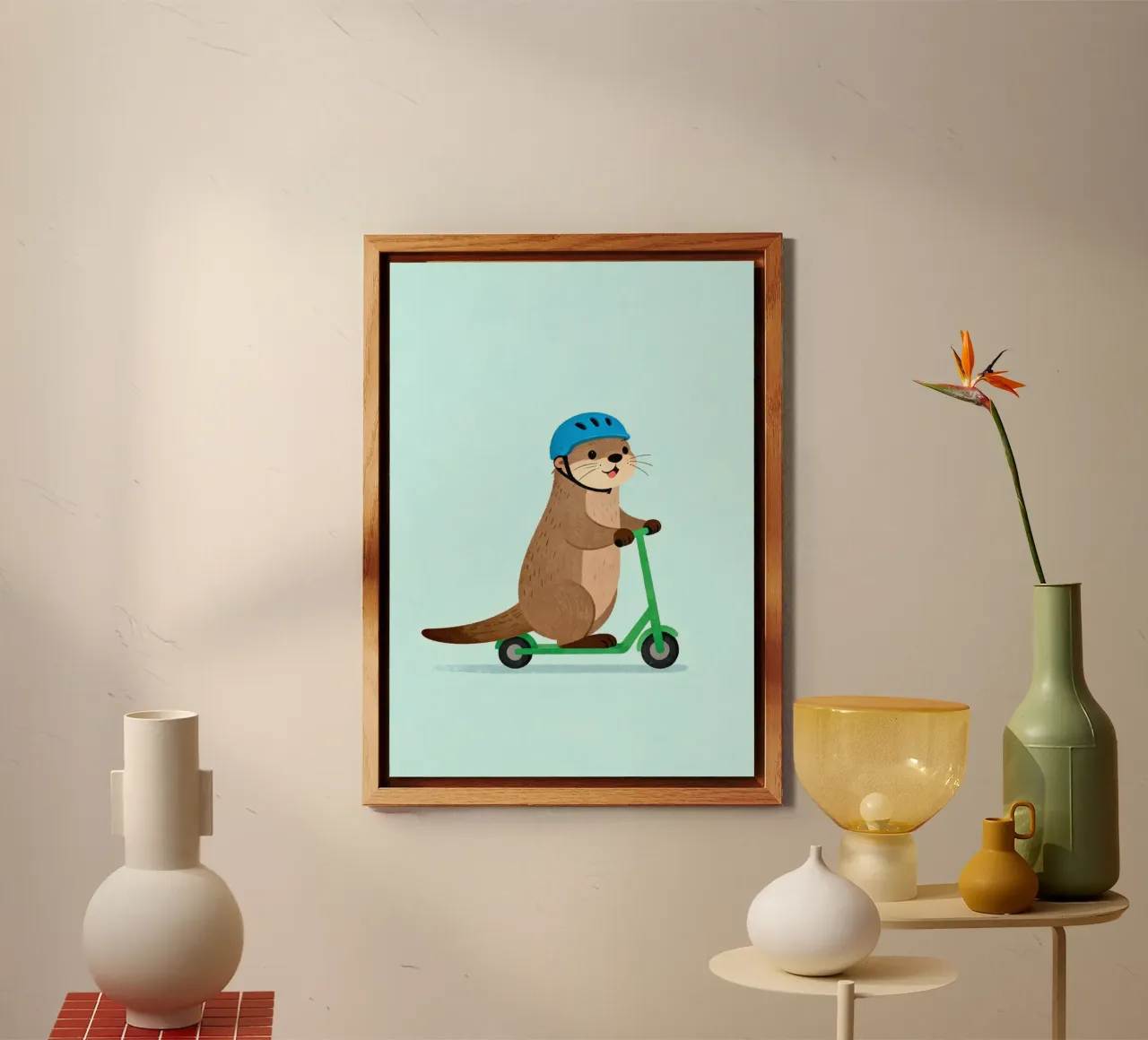 Otter on a Scooter alluminio dibond da EverLuvv Studio