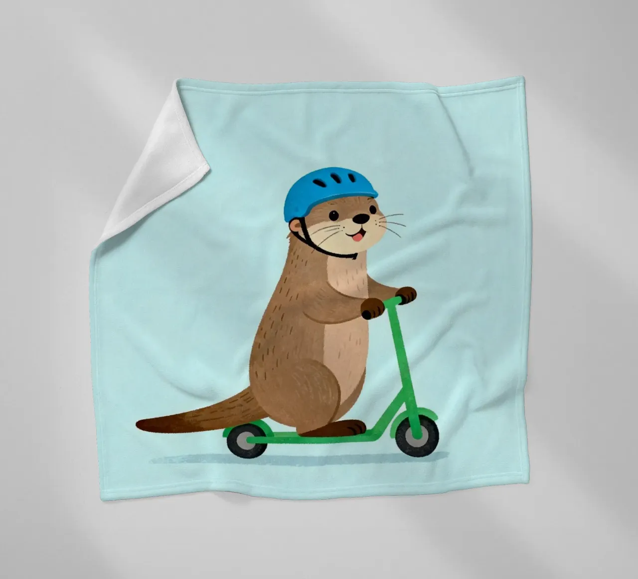 Otter on a Scooter coperta in pile da EverLuvv Studio