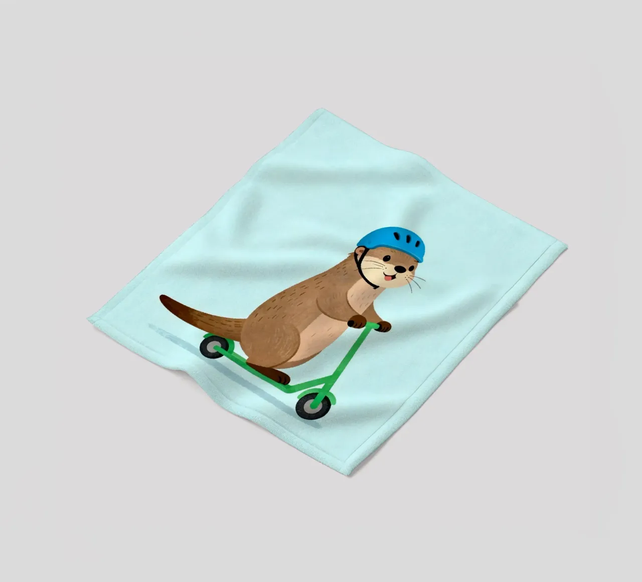Otter on a Scooter coperta in pile da EverLuvv Studio