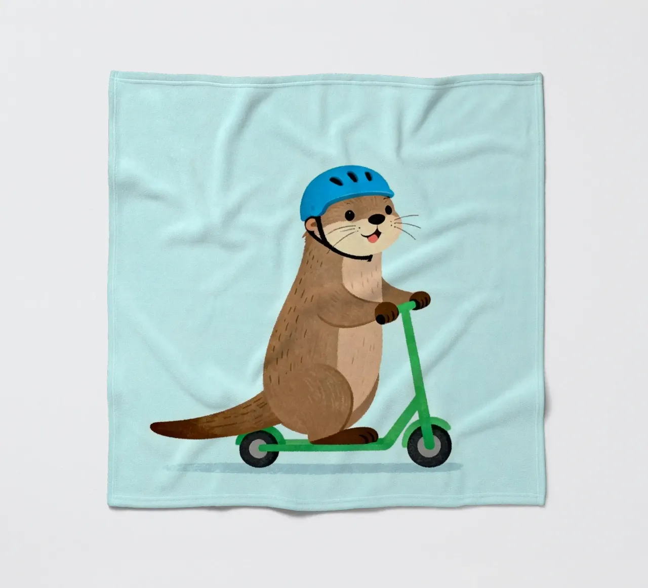 Otter on a Scooter coperta in pile da EverLuvv Studio