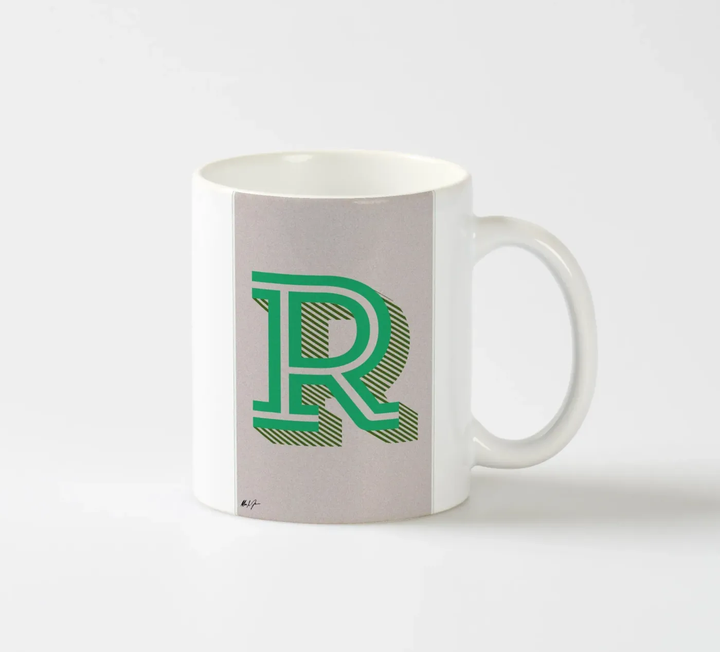 R ceramic mug by Andreas Jarner