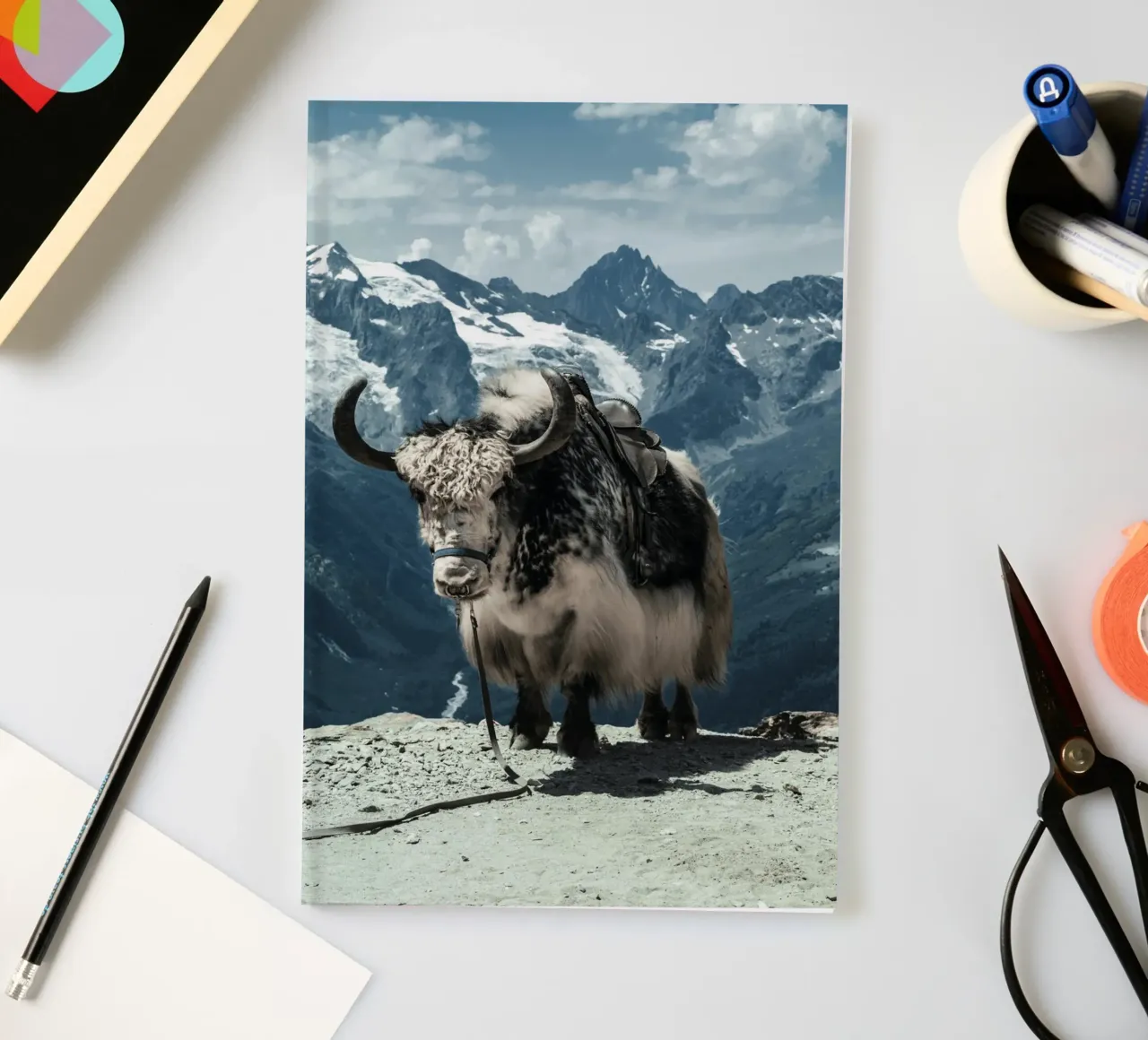 Yak in piedi su un sentiero di montagna diario da The Herringstore
